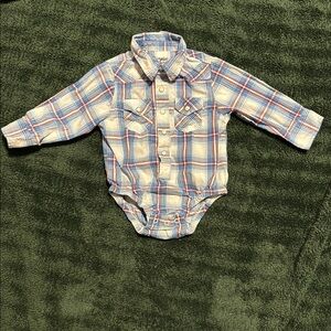Wrangler Plaid Long Sleeve Onesie